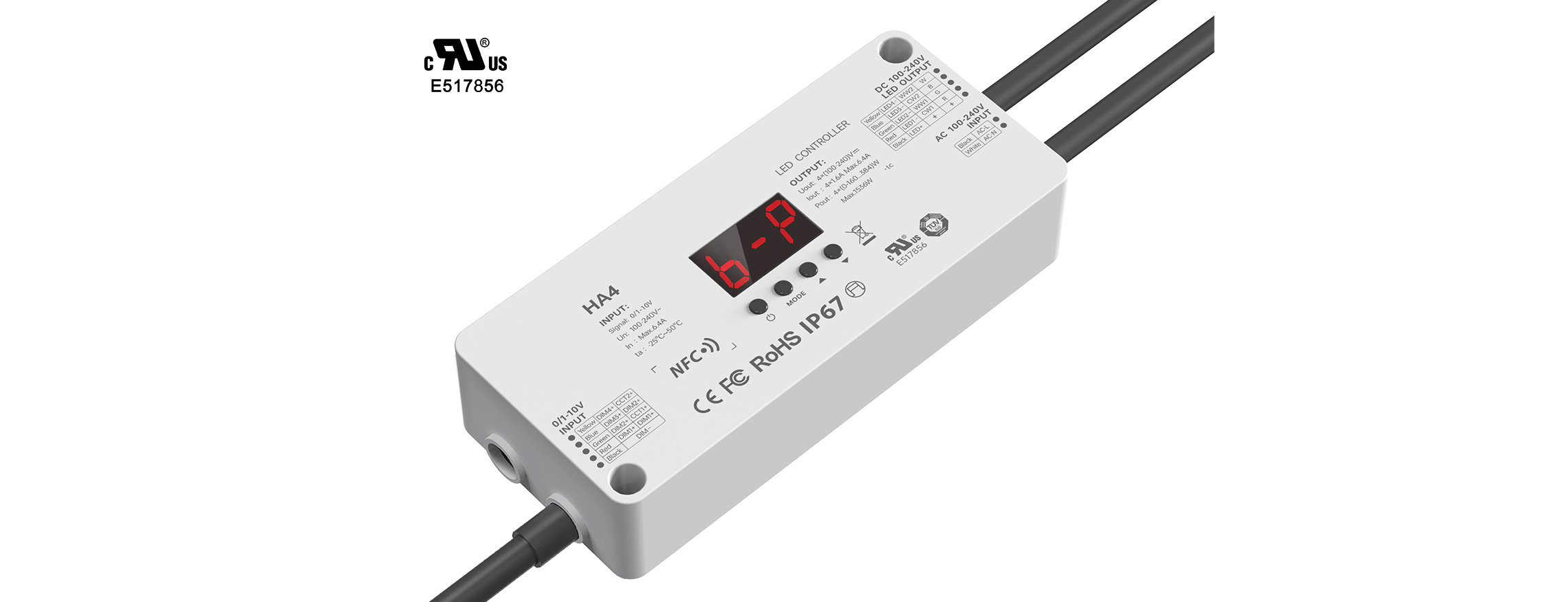 4CH NFC Waterproof 0/1-10V High-voltage LED Controller HA4