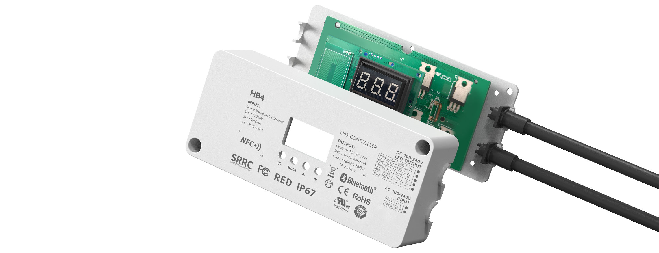 4CH NFC Waterproof Bluetooth5.2  High-voltage LED Controller HB4