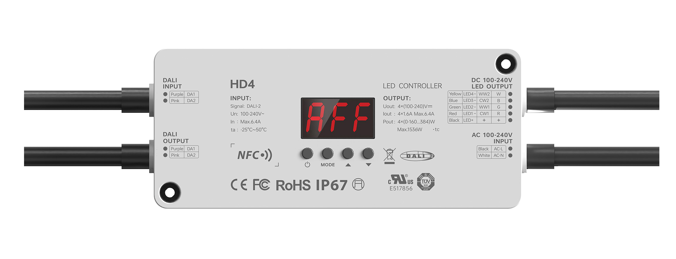 4CH NFC Waterproof 0/1-10V High-voltage LED Controller HA4