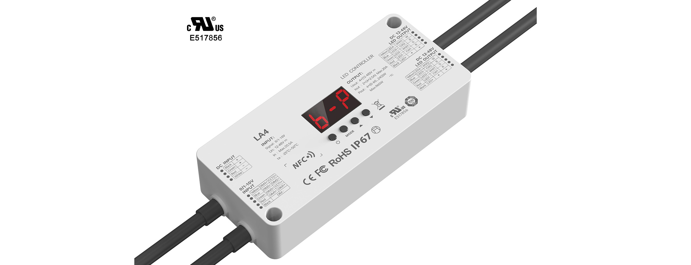 4CH NFC Waterproof 0/1-10V LED Controller LA4