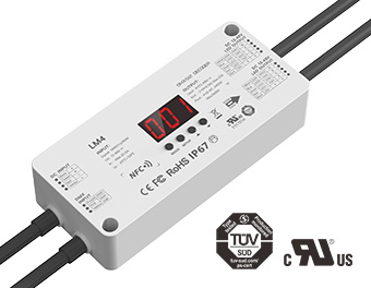 4CH NFC Waterproof DMX/RDM LED  Constant Voltage Decoder LM4